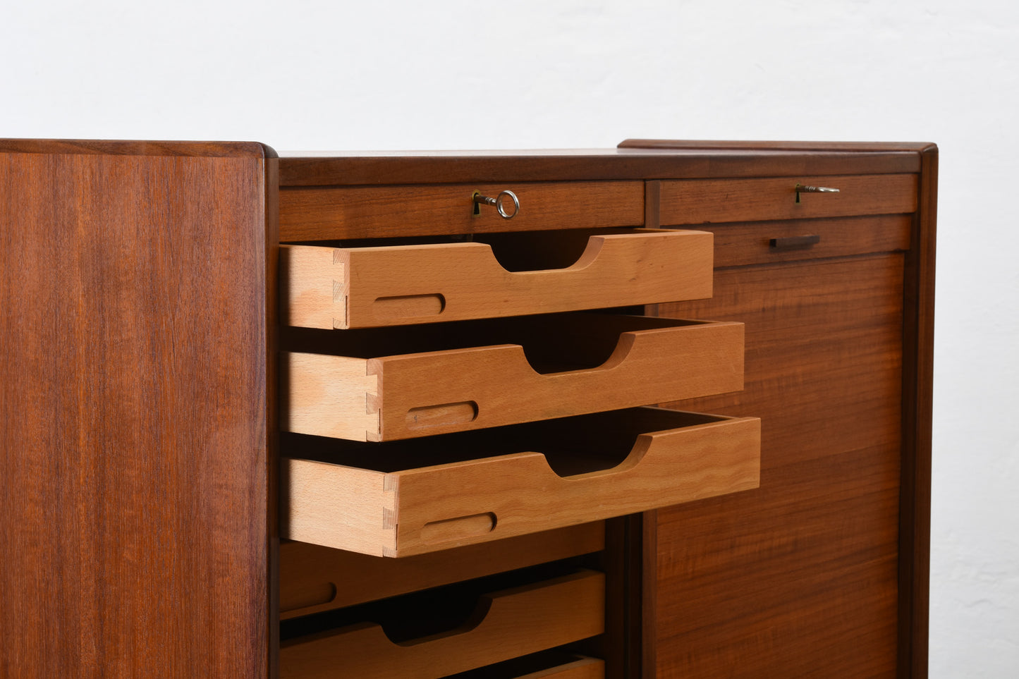 1960s double-fronted archive cabinet in teak