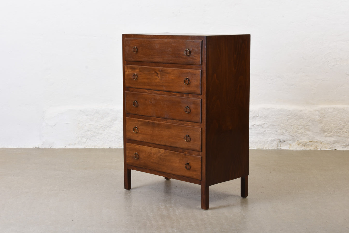 1940s chest of drawers in stained birch