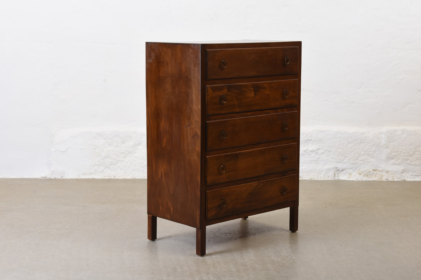 1940s chest of drawers in stained birch