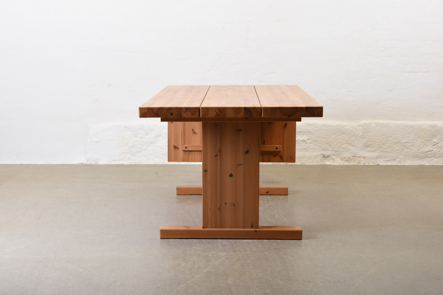 1970s drop-leaf dining table in pine