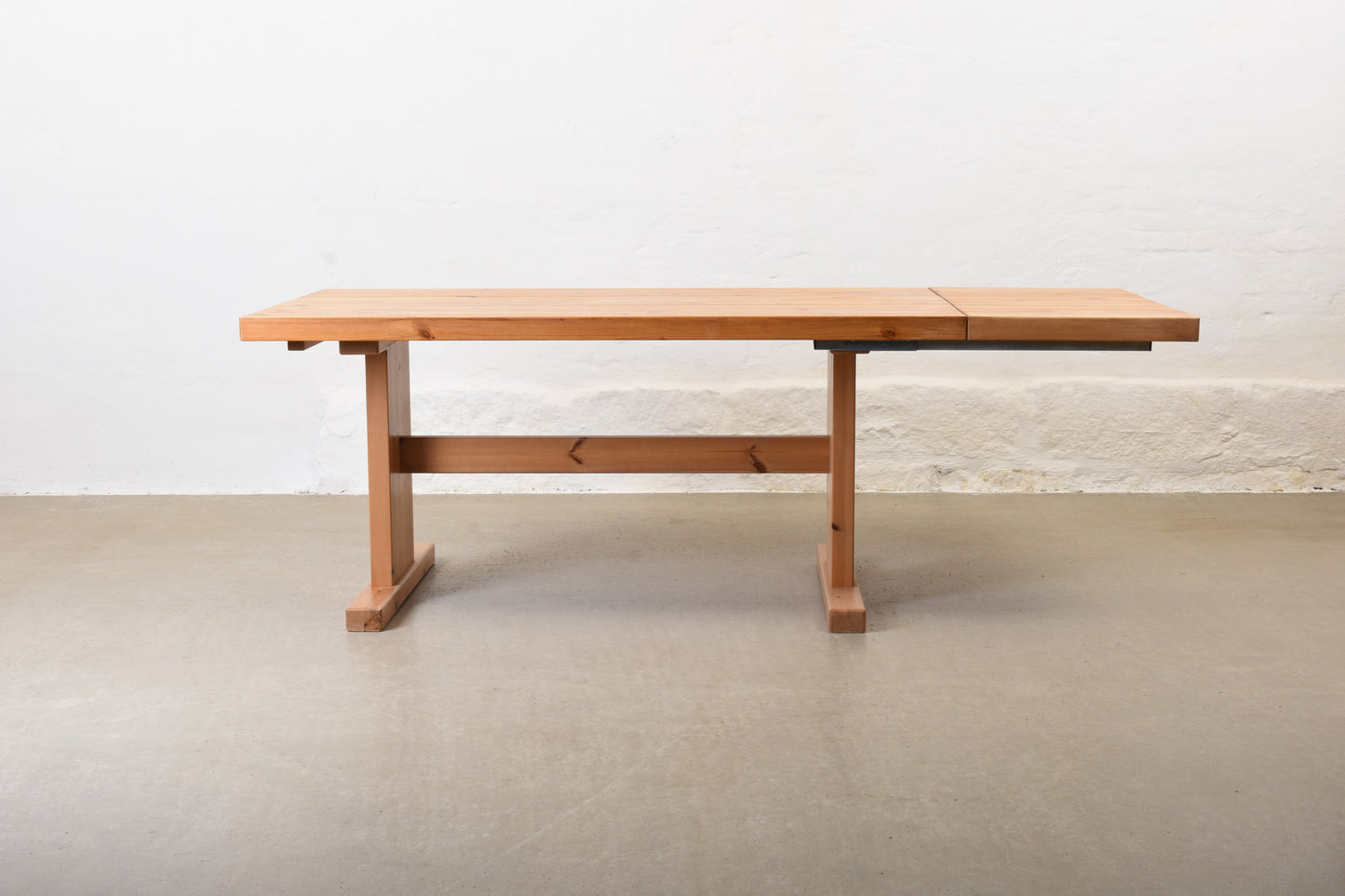 1970s drop-leaf dining table in pine