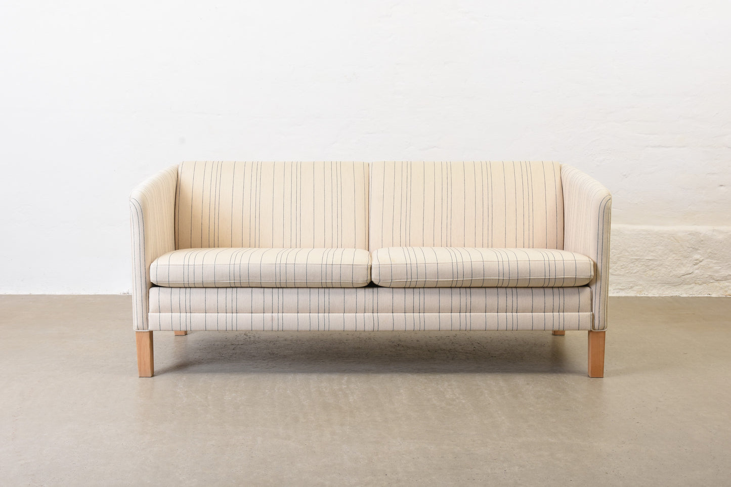 Save £150: 1980s two and a half seater in pinstriped wool