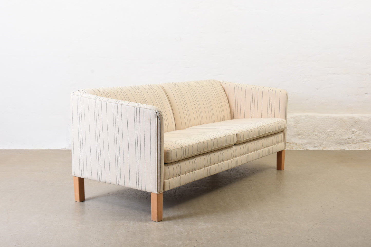Save £150: 1980s two and a half seater in pinstriped wool