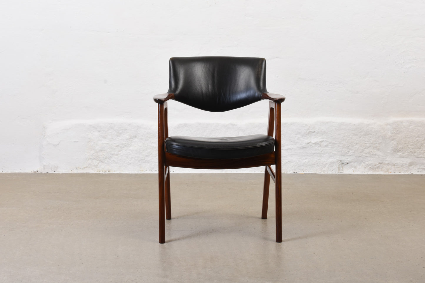 1950s armchair in rosewood + leather by Erik Kirkegaard
