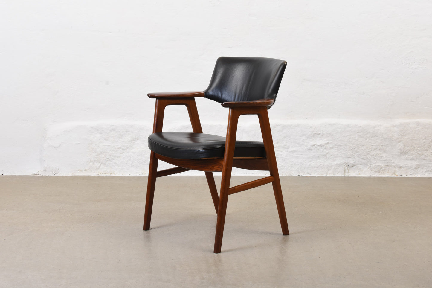 1950s armchair in rosewood + leather by Erik Kirkegaard