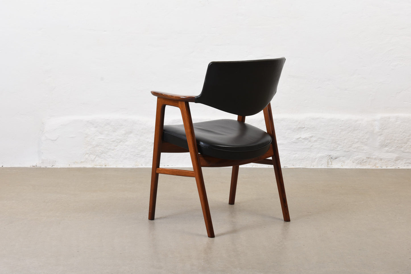 1950s armchair in rosewood + leather by Erik Kirkegaard