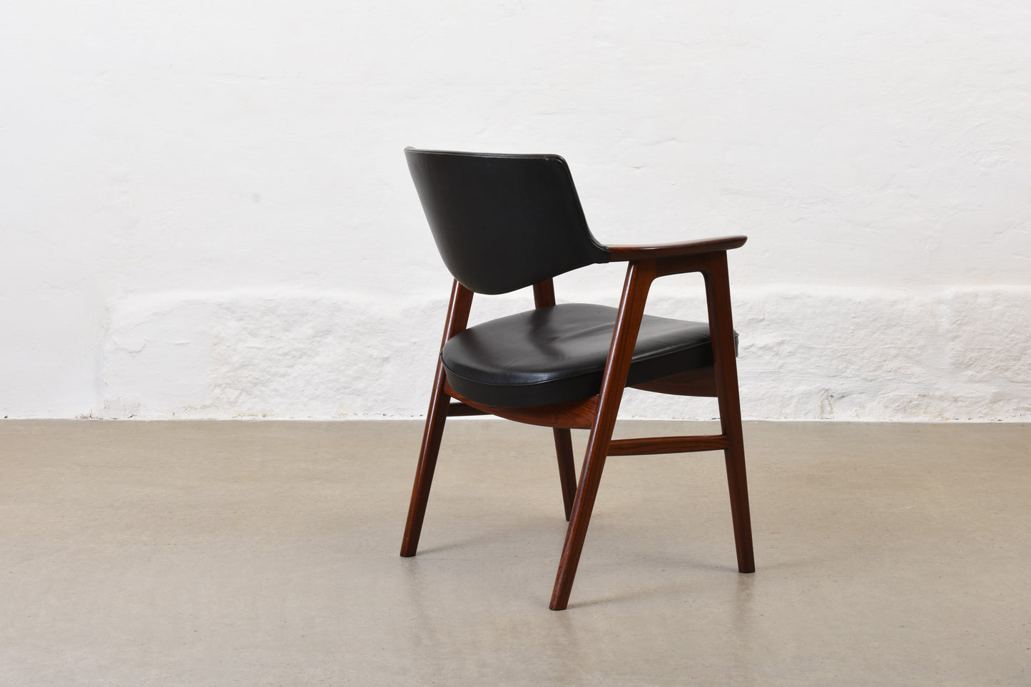 1950s armchair in rosewood + leather by Erik Kirkegaard