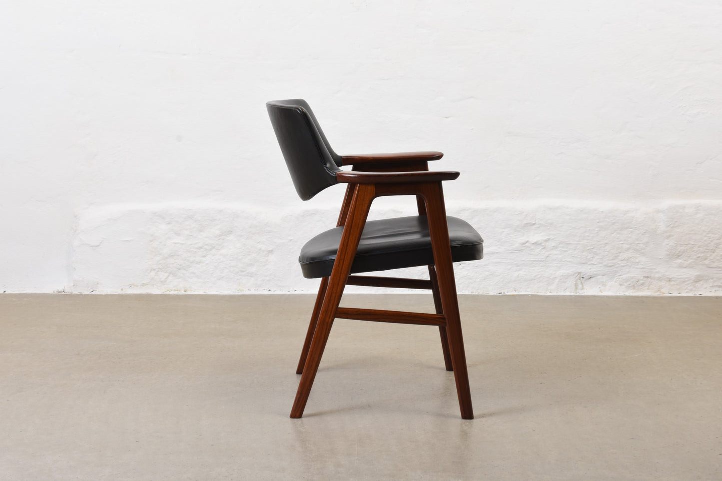 1950s armchair in rosewood + leather by Erik Kirkegaard