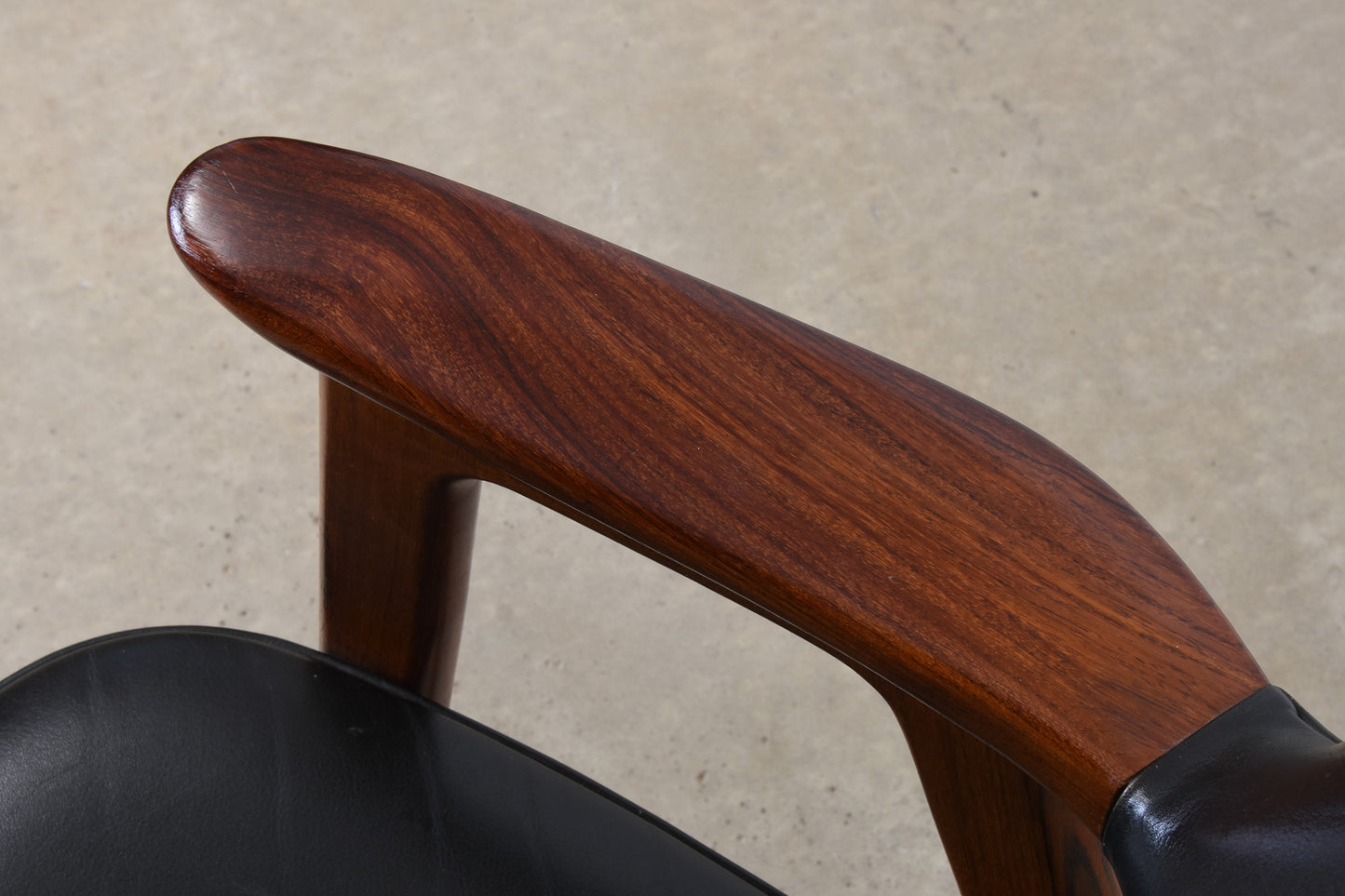 1950s armchair in rosewood + leather by Erik Kirkegaard