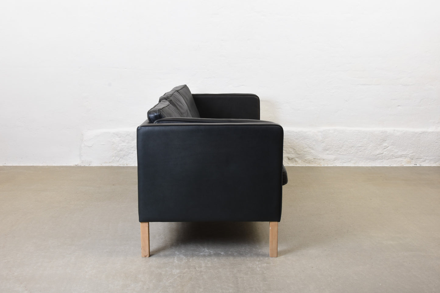 Vintage leather three seater by Mogens Hansen