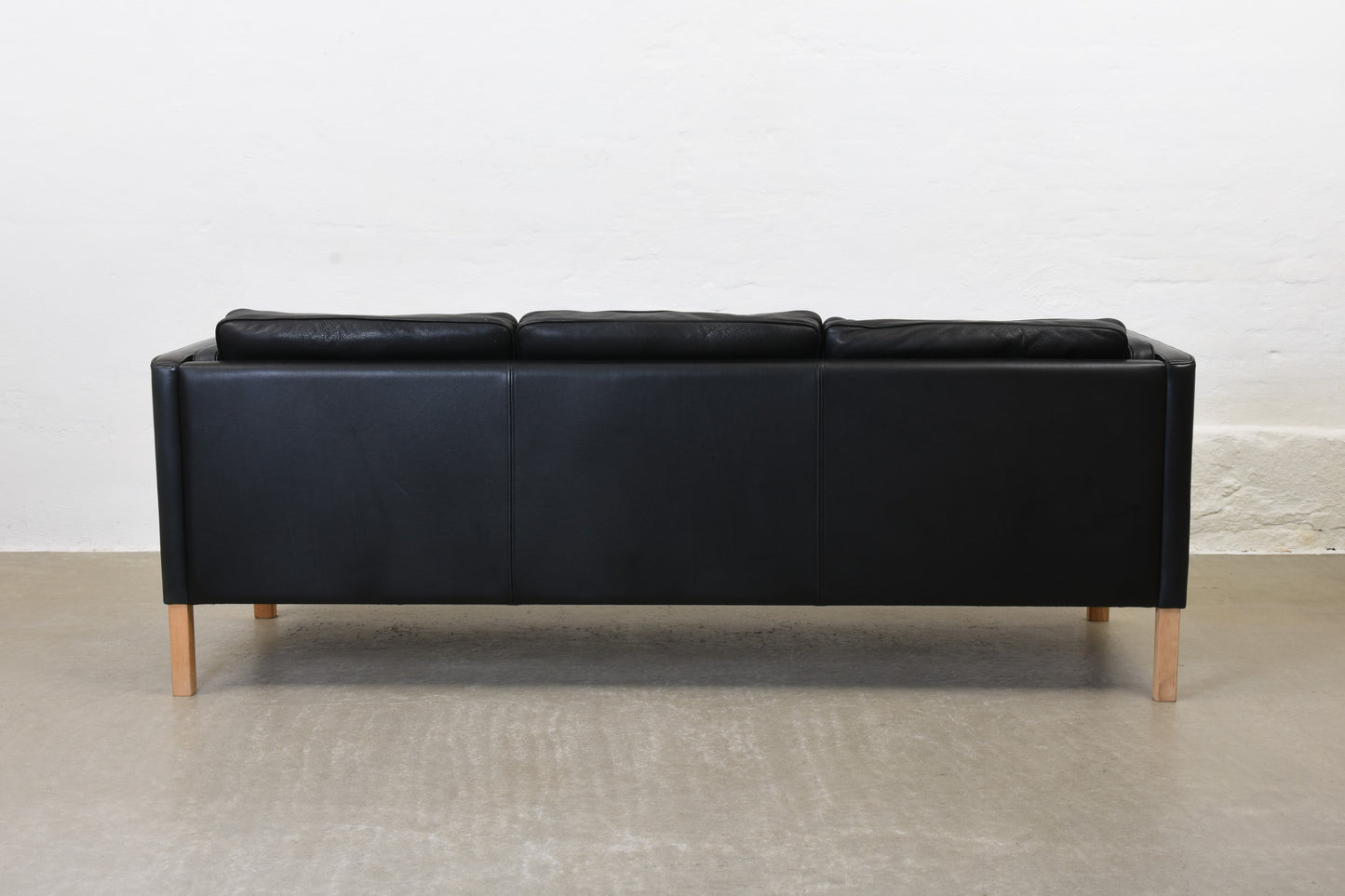 Vintage leather three seater by Mogens Hansen