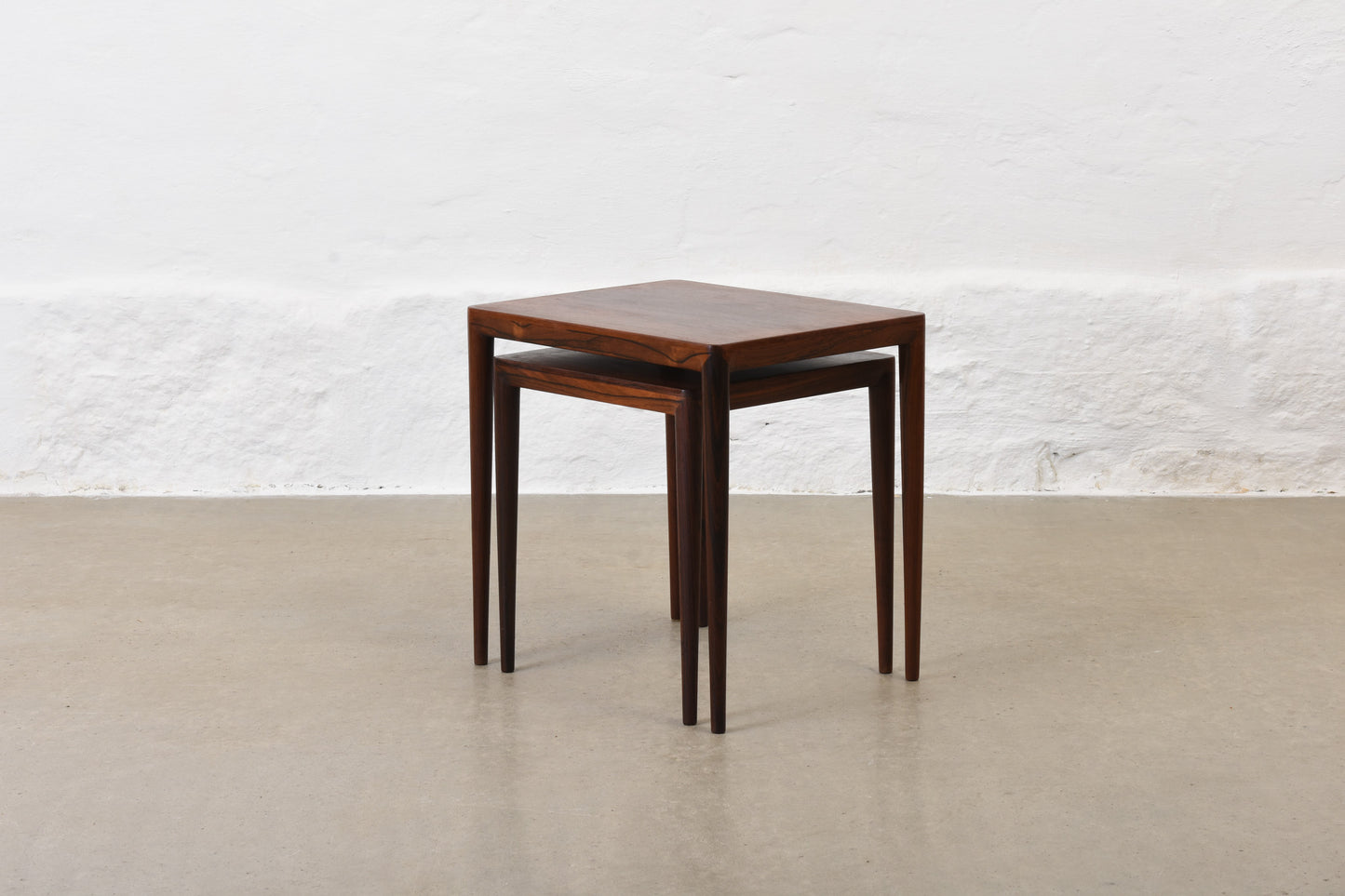 1960s nest of rosewood tables by Severin Hansen