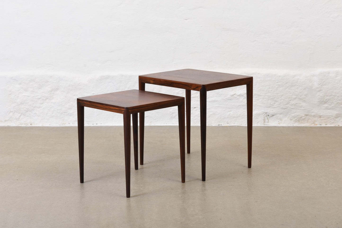 1960s nest of rosewood tables by Severin Hansen