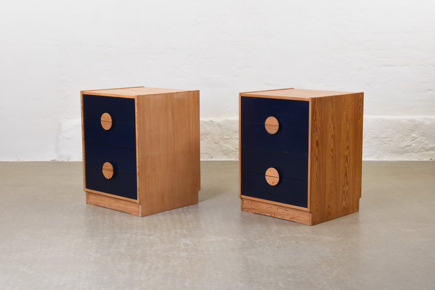 Two available: 1970s chests/nightstands in pine by Thomas Jelinek