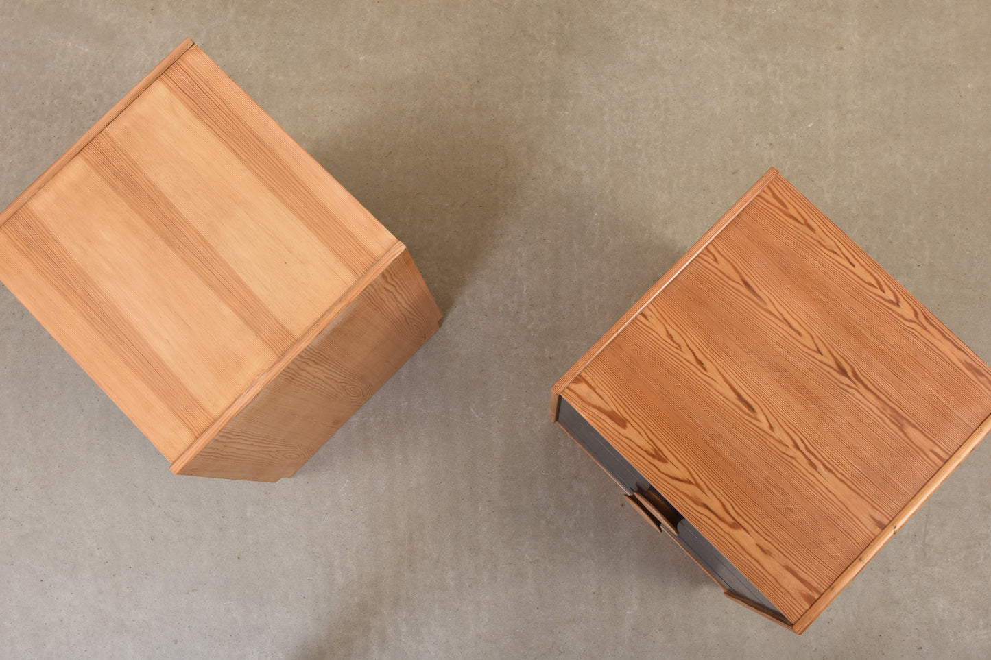 Two available: 1970s chests/nightstands in pine by Thomas Jelinek