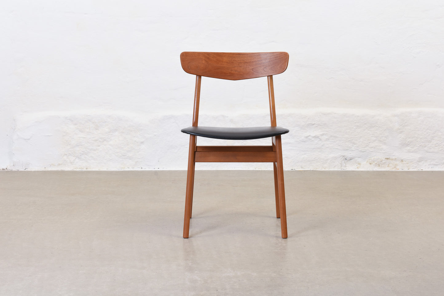Two available: Teak + beech dining chairs by Findahls