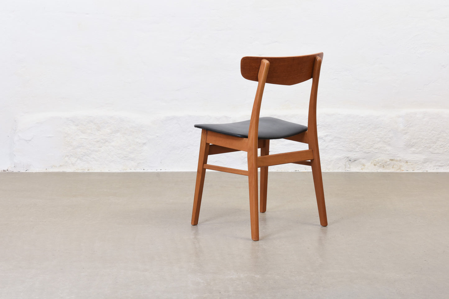 Six available: Teak + beech dining chairs by Findahls