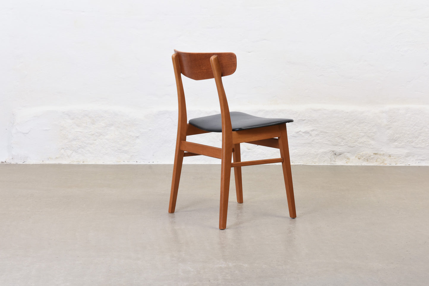 Six available: Teak + beech dining chairs by Findahls