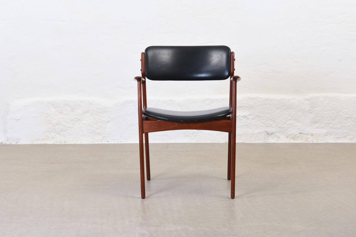 1960s armchair in teak + vinyl by Erik Buch