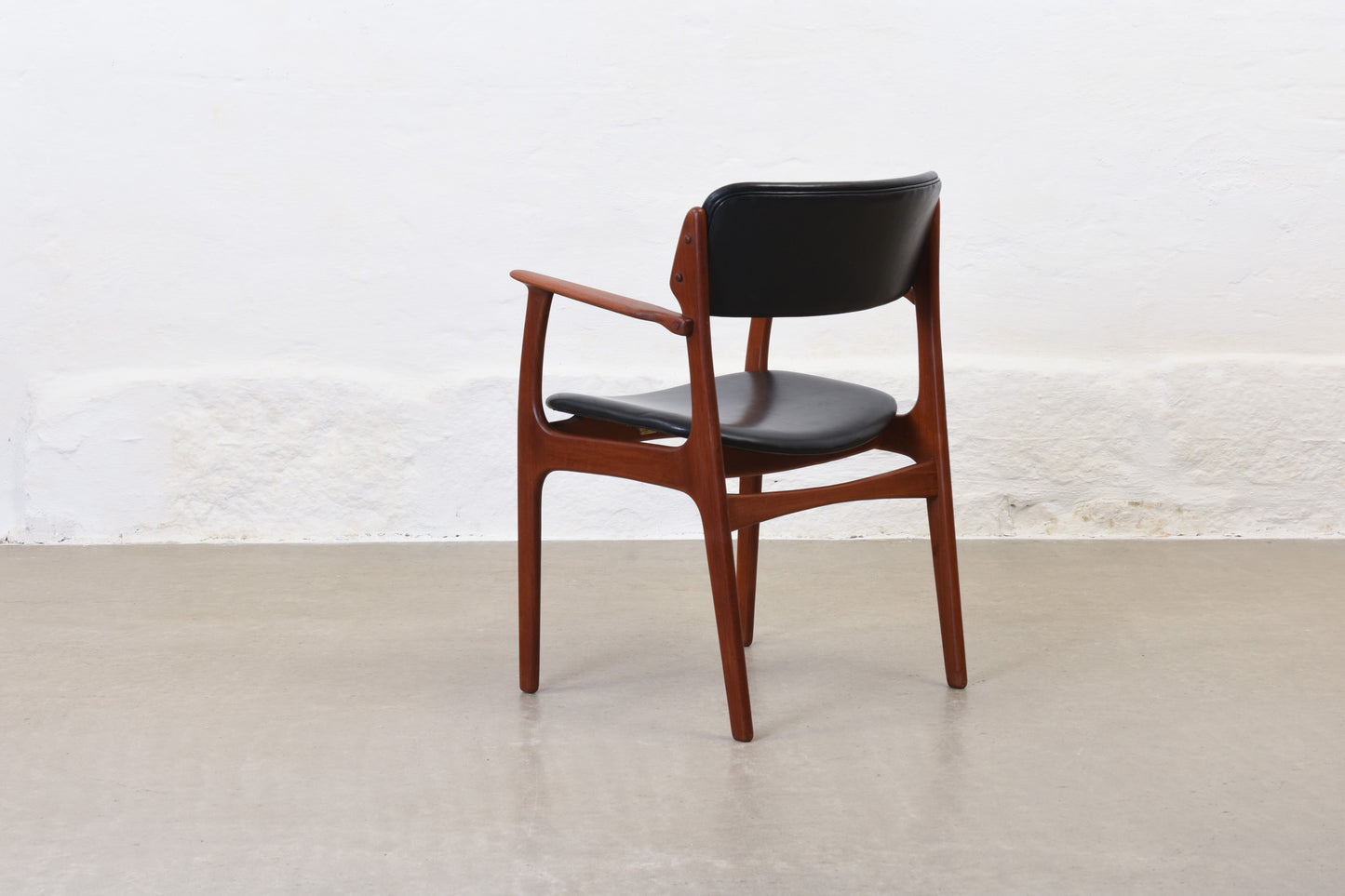 1960s armchair in teak + vinyl by Erik Buch