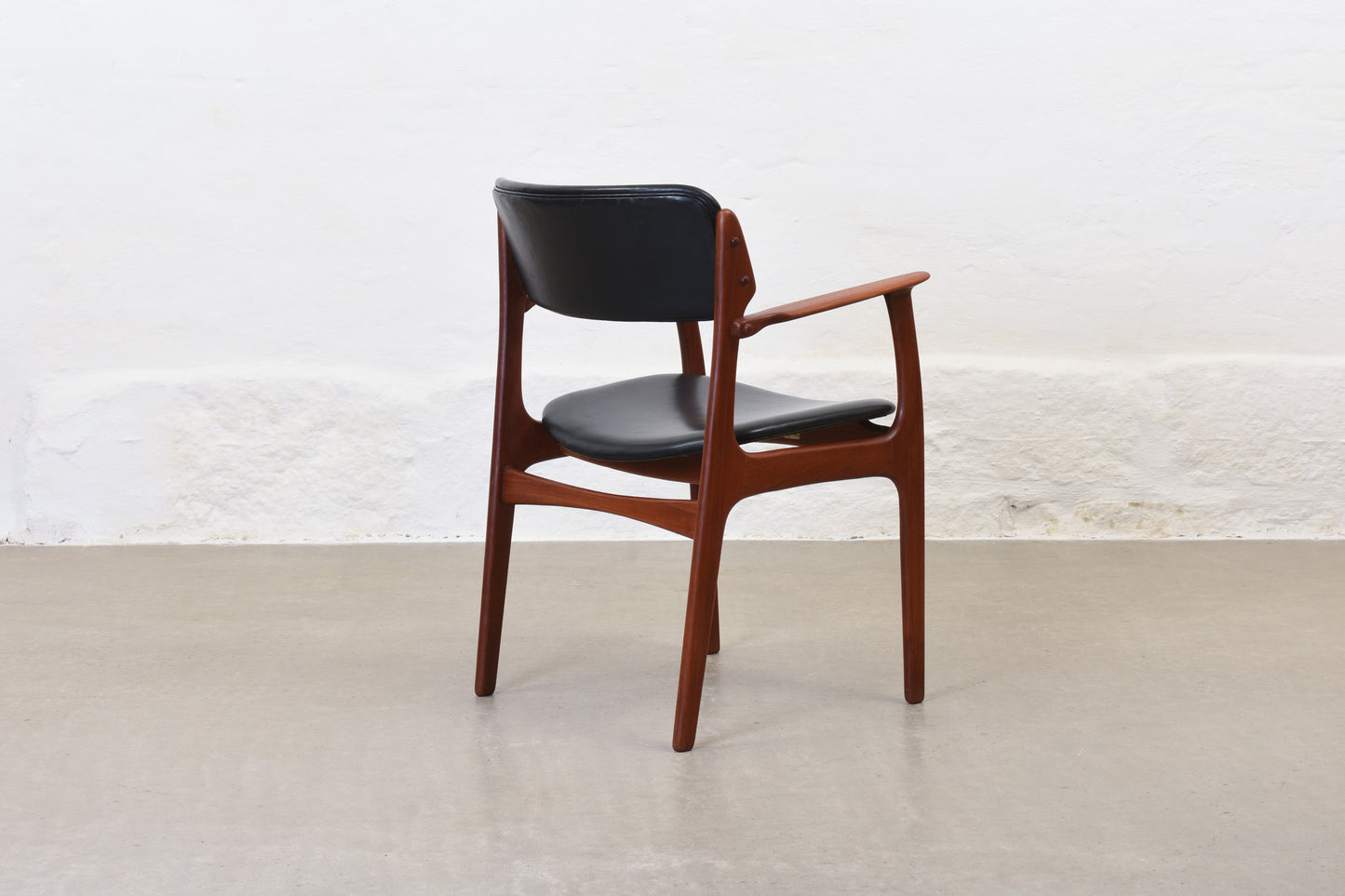 1960s armchair in teak + vinyl by Erik Buch
