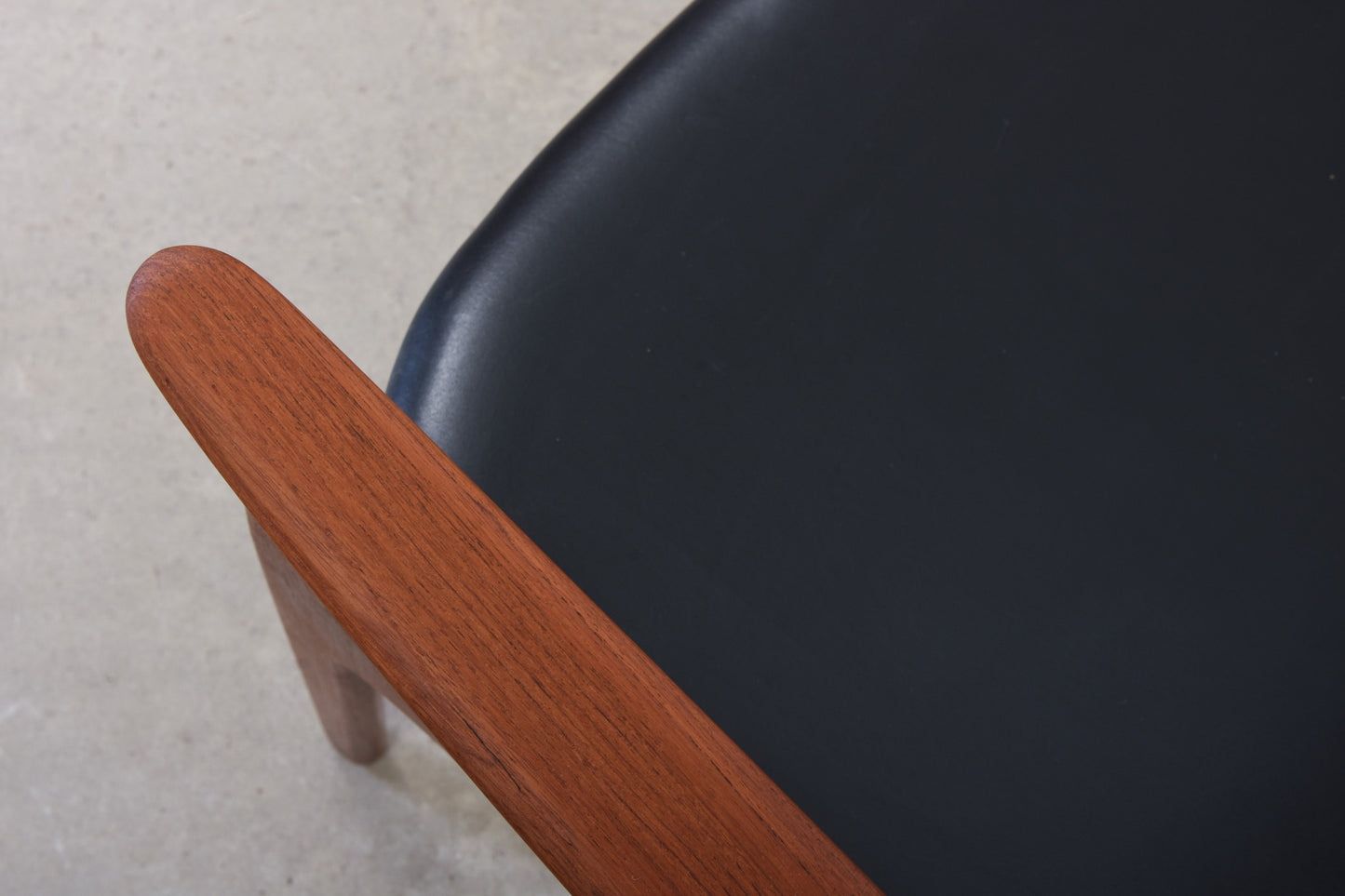 1960s armchair in teak + vinyl by Erik Buch