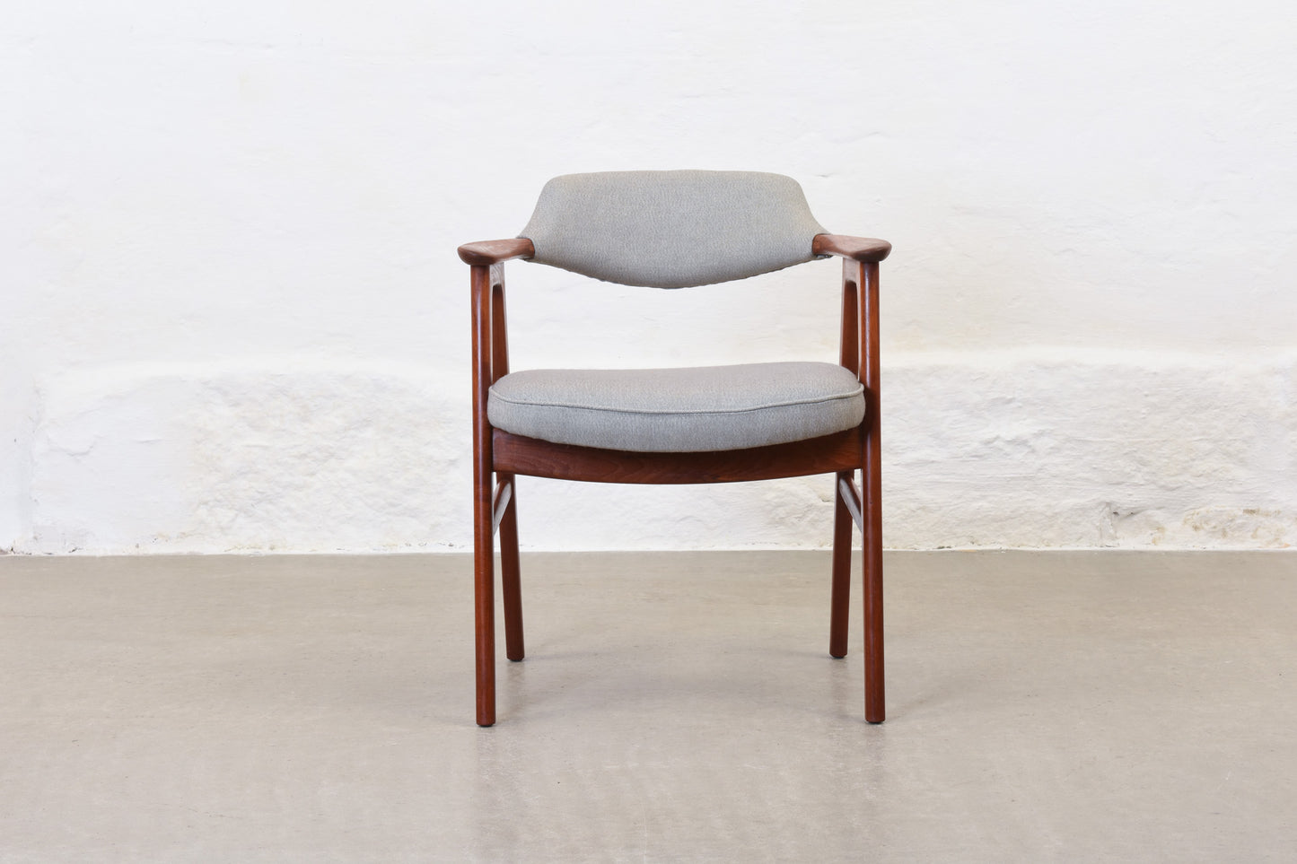 Newly reupholstered: 1960s teak armchair by Erik Kirkegaard