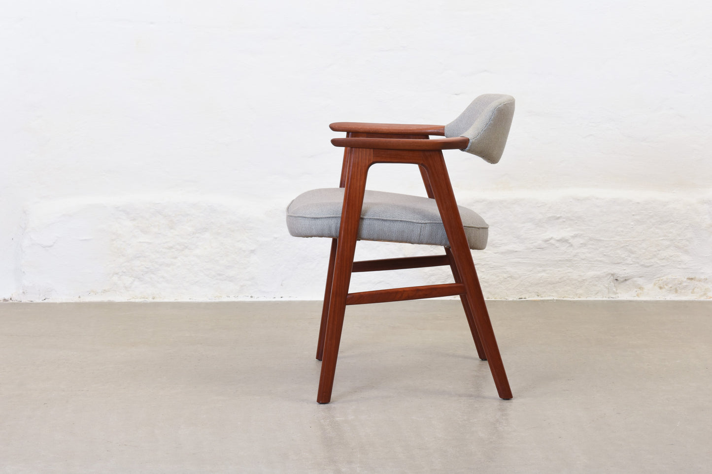 Newly reupholstered: 1960s teak armchair by Erik Kirkegaard