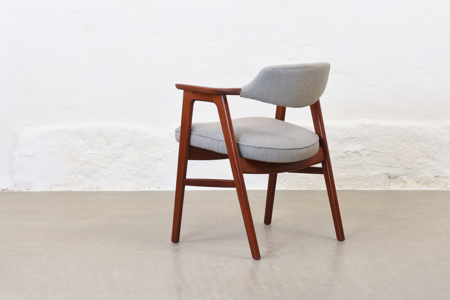 Newly reupholstered: 1960s teak armchair by Erik Kirkegaard