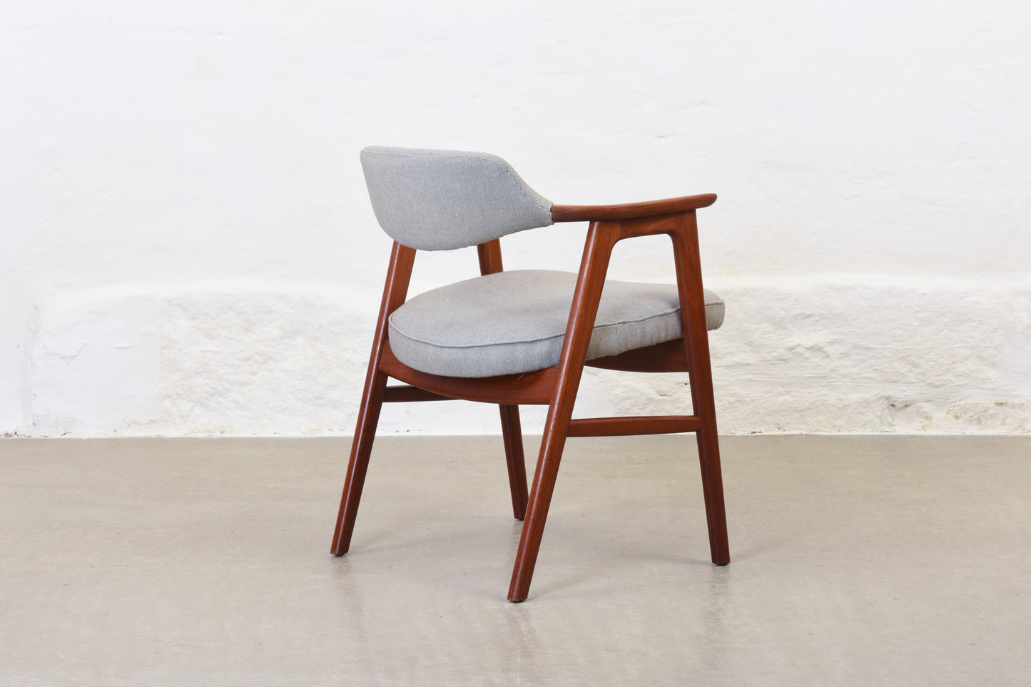 Newly reupholstered: 1960s teak armchair by Erik Kirkegaard