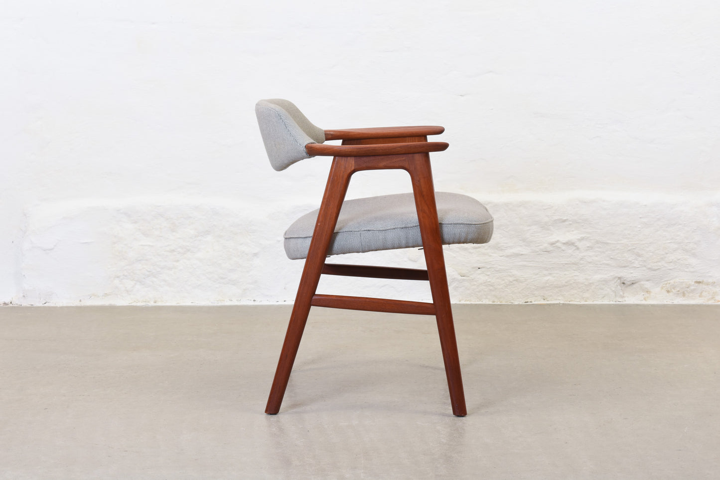 Newly reupholstered: 1960s teak armchair by Erik Kirkegaard