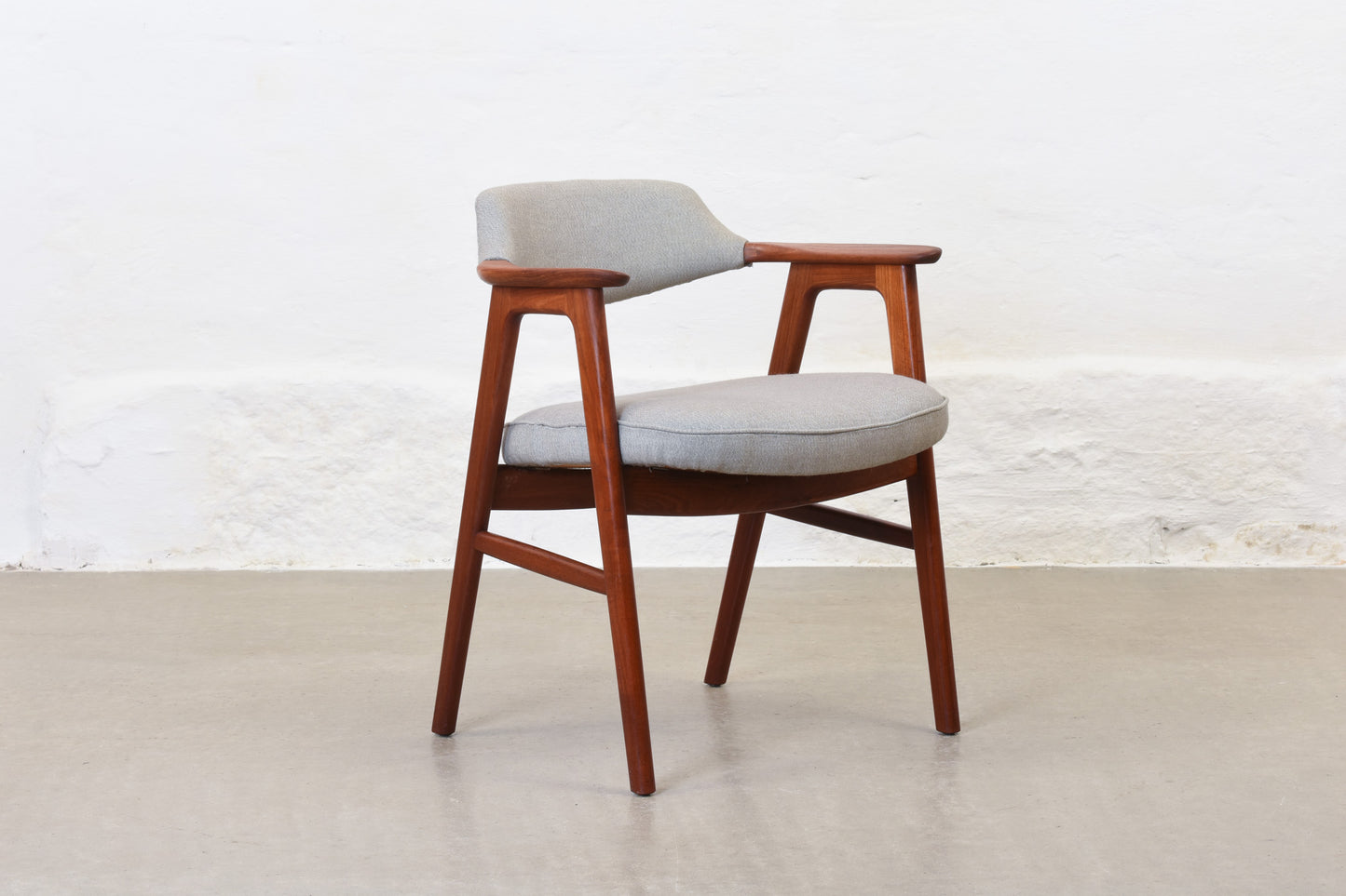 Newly reupholstered: 1960s teak armchair by Erik Kirkegaard