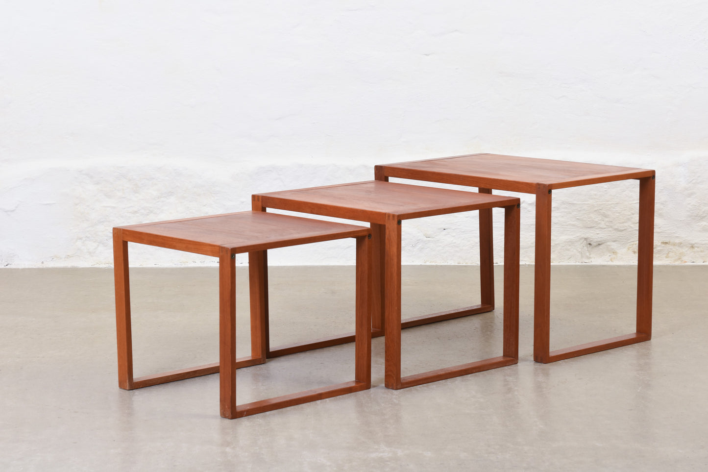 1960s nest of teak tables by Trioh Møbler