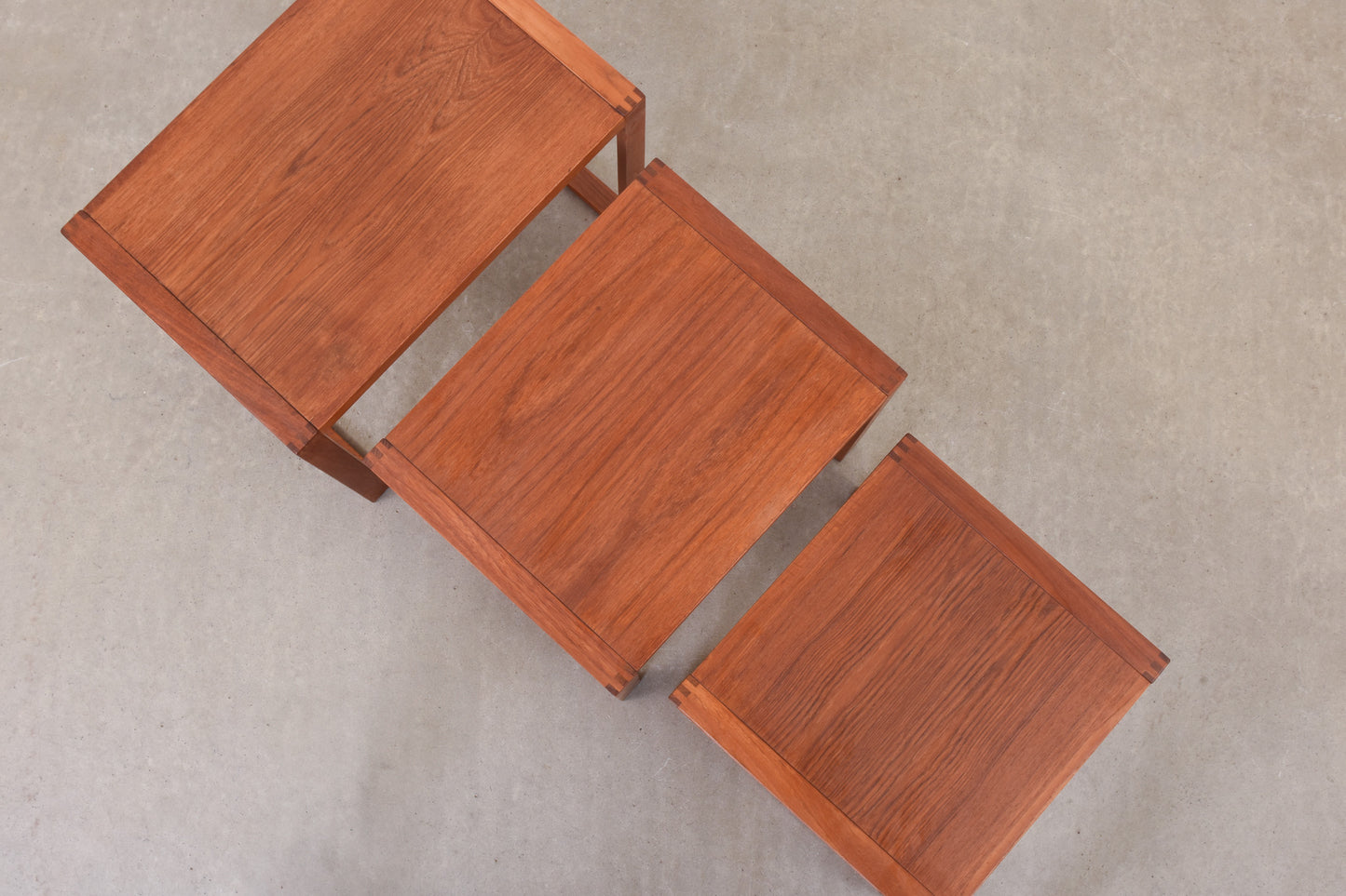 1960s nest of teak tables by Trioh Møbler