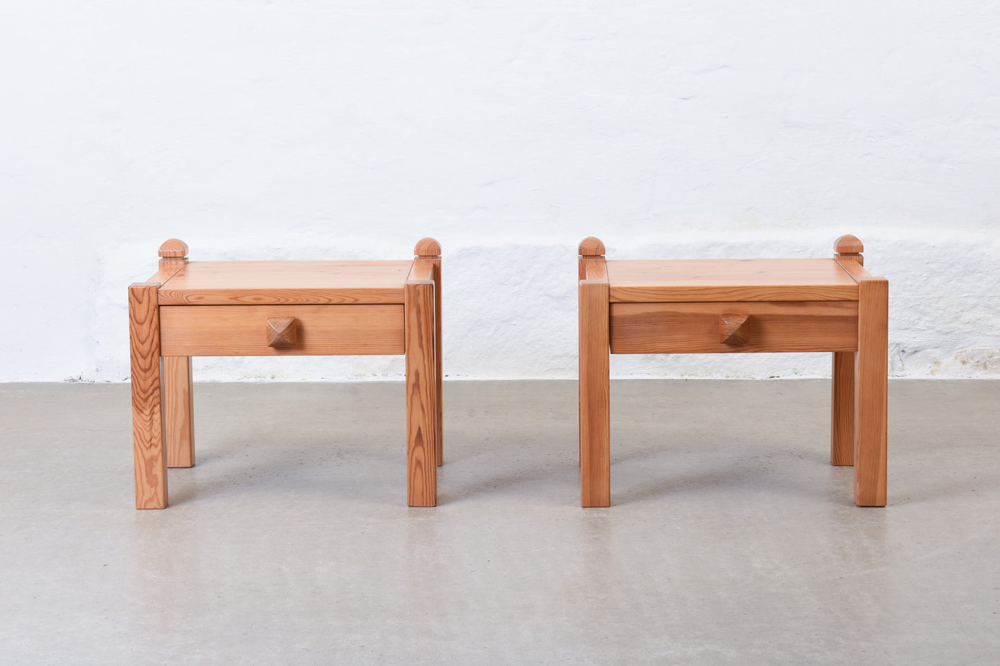 1970s pair of bedside tables in pine by NC Möbler