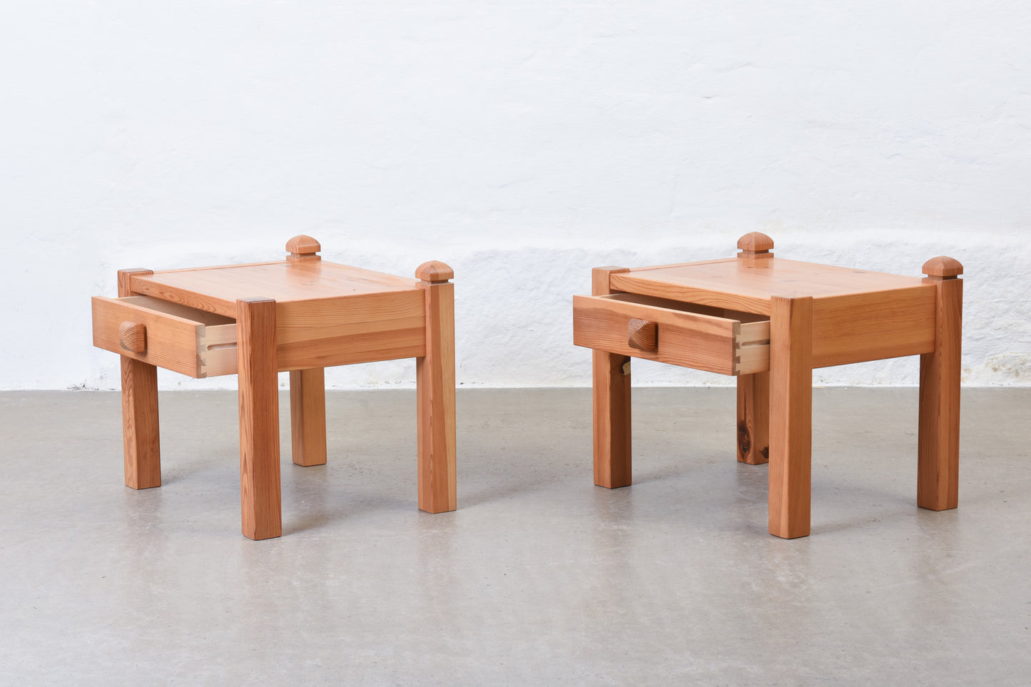 1970s pair of bedside tables in pine by NC Möbler