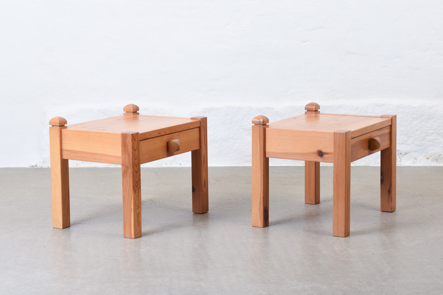 1970s pair of bedside tables in pine by NC Möbler