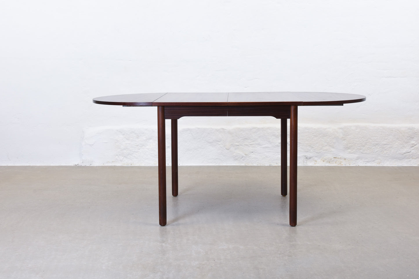 1970s drop-leaf dining table in mahogany