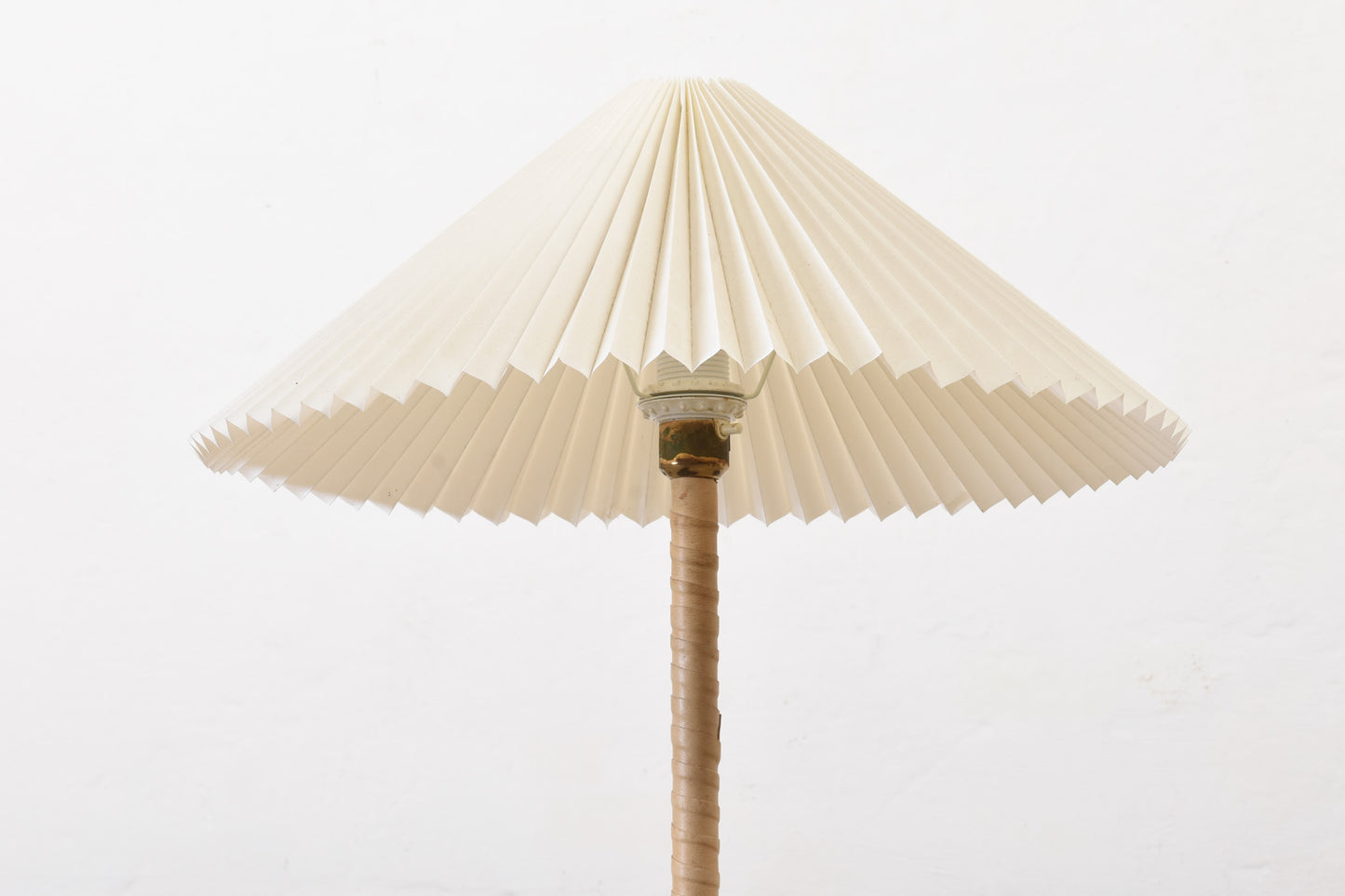 1970s brass + leather floor lamp by ABO Randers