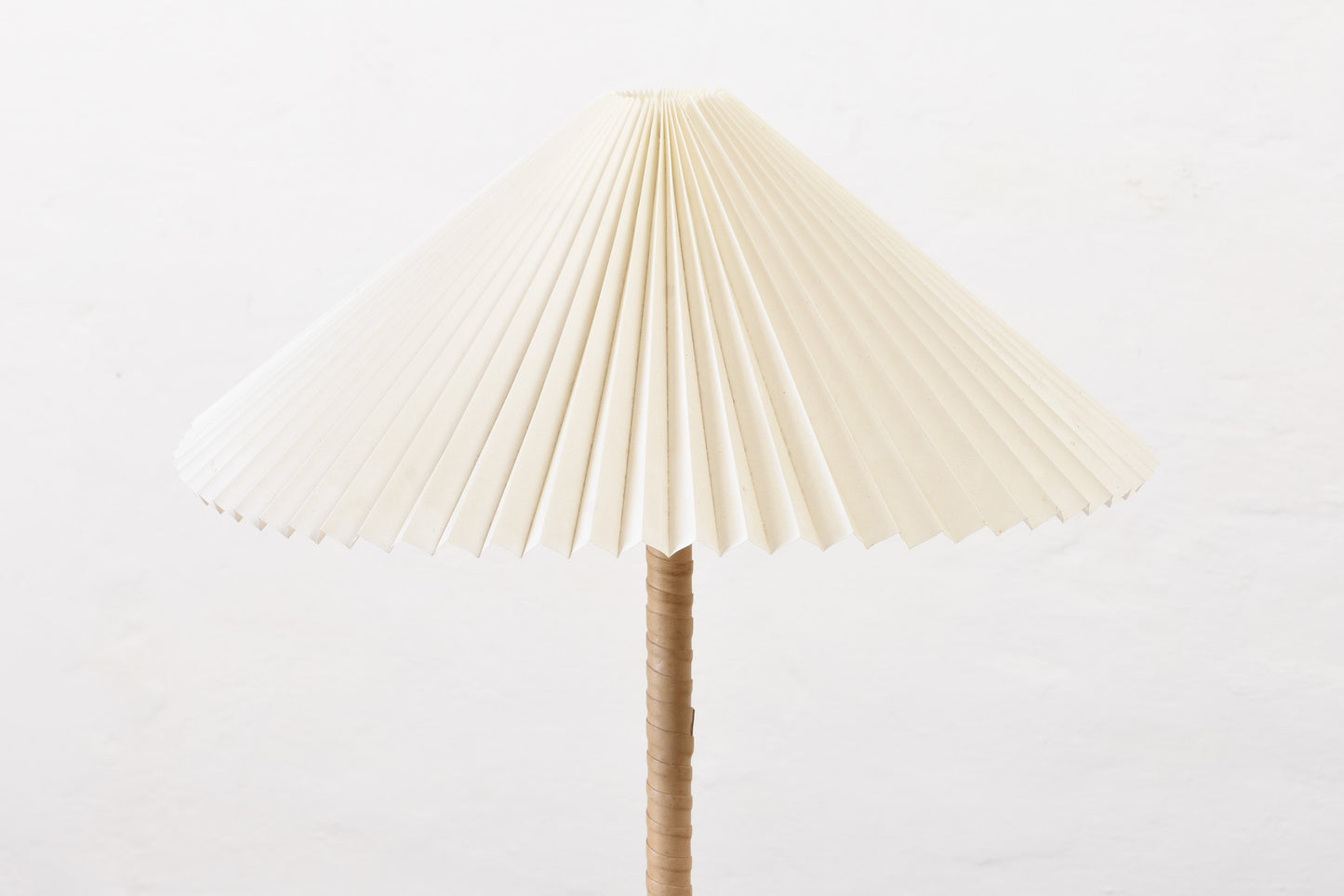 1970s brass + leather floor lamp by ABO Randers