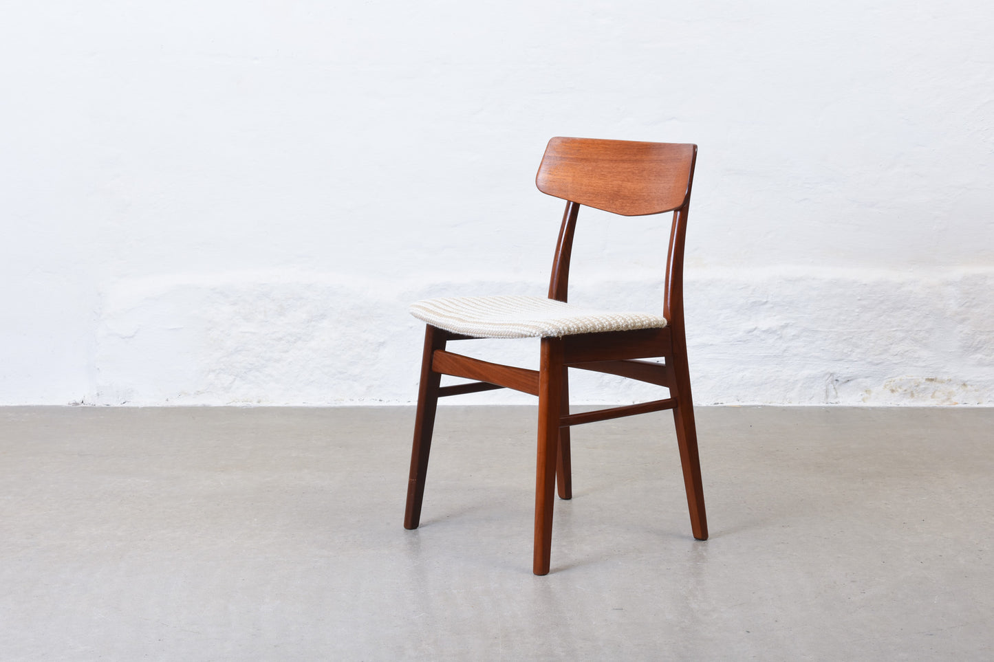 Newly reupholstered: 1960s teak dining chair