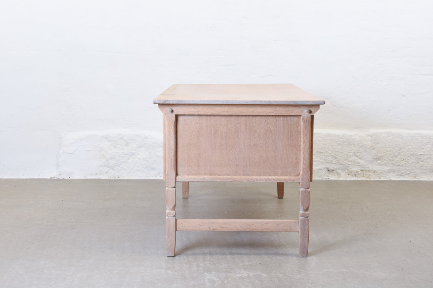 1970s twin pedestal desk in oak