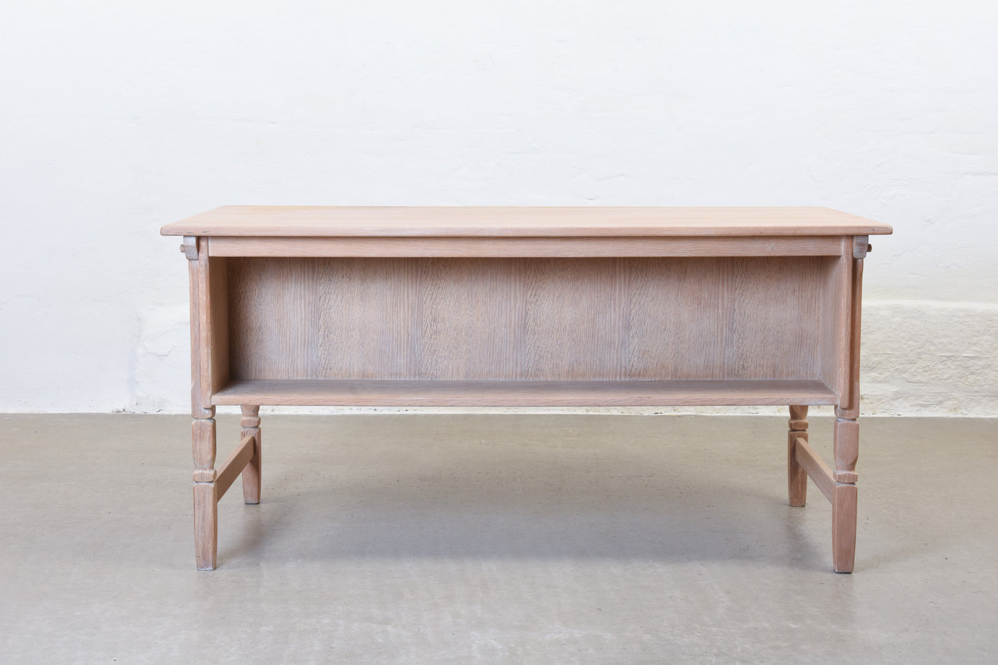 1970s twin pedestal desk in oak