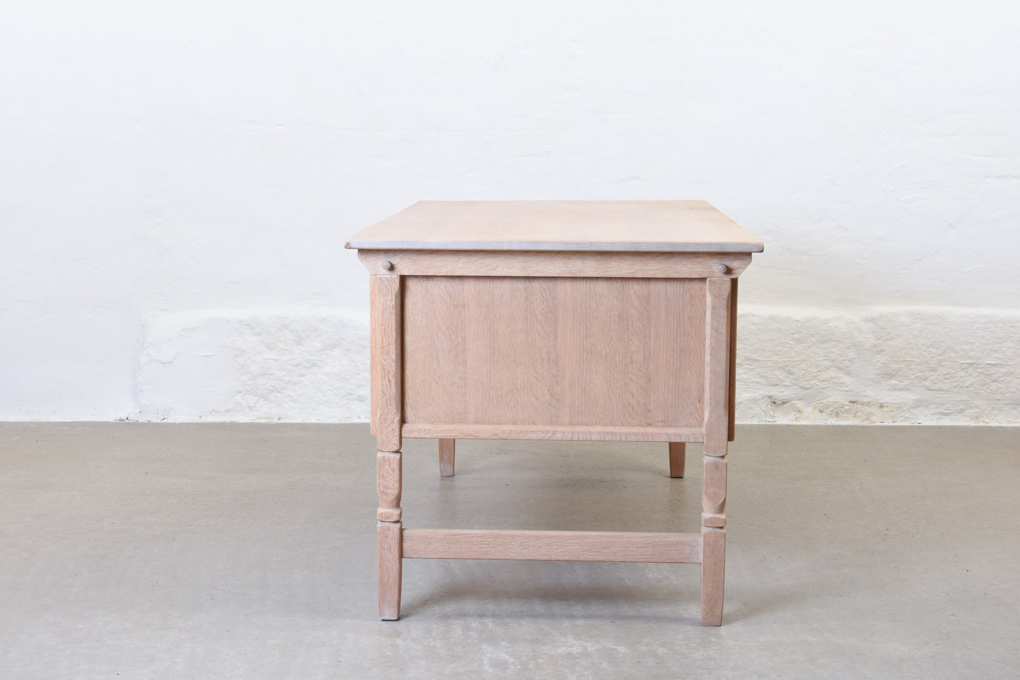 1970s twin pedestal desk in oak