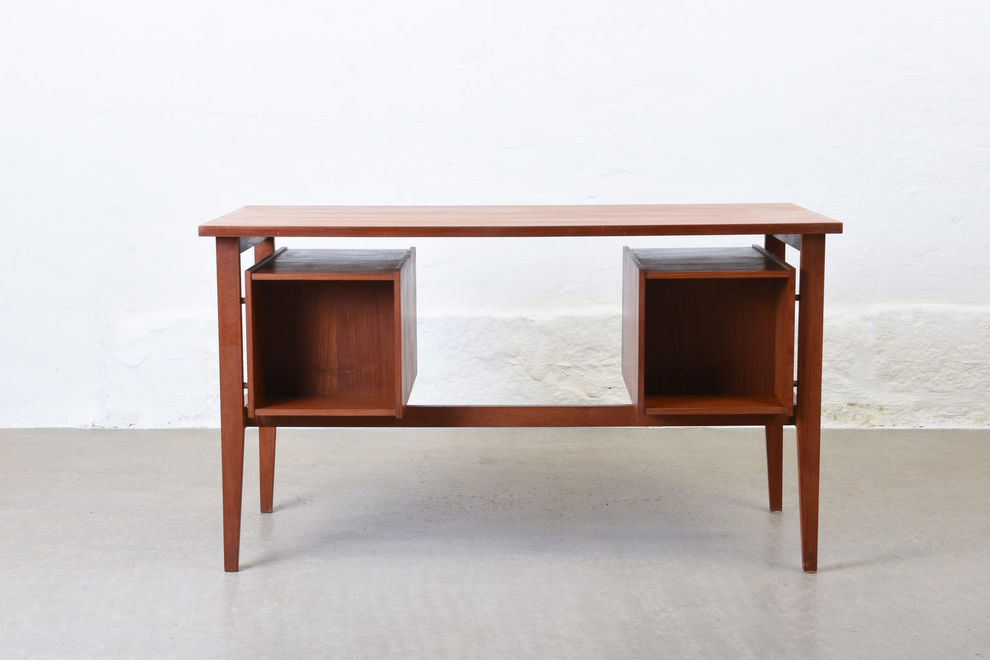 1960s twin pedestal desk in teak