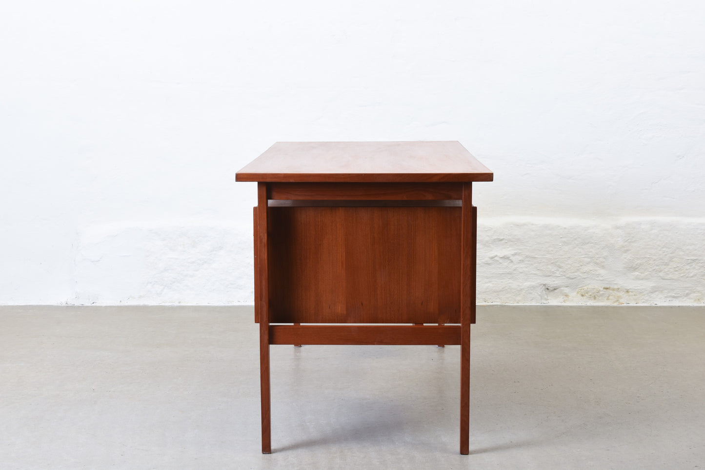 1960s twin pedestal desk in teak
