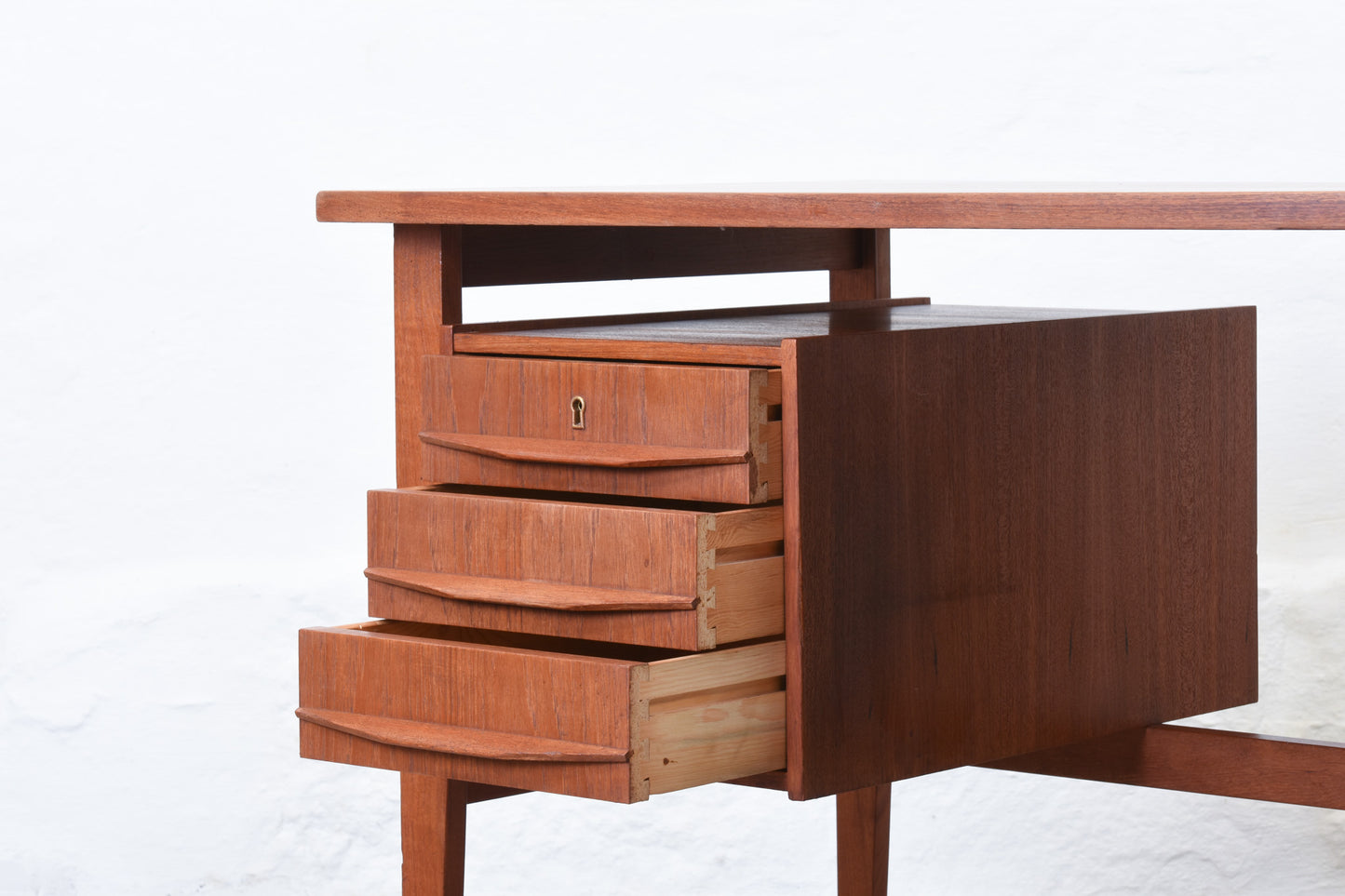 1960s twin pedestal desk in teak