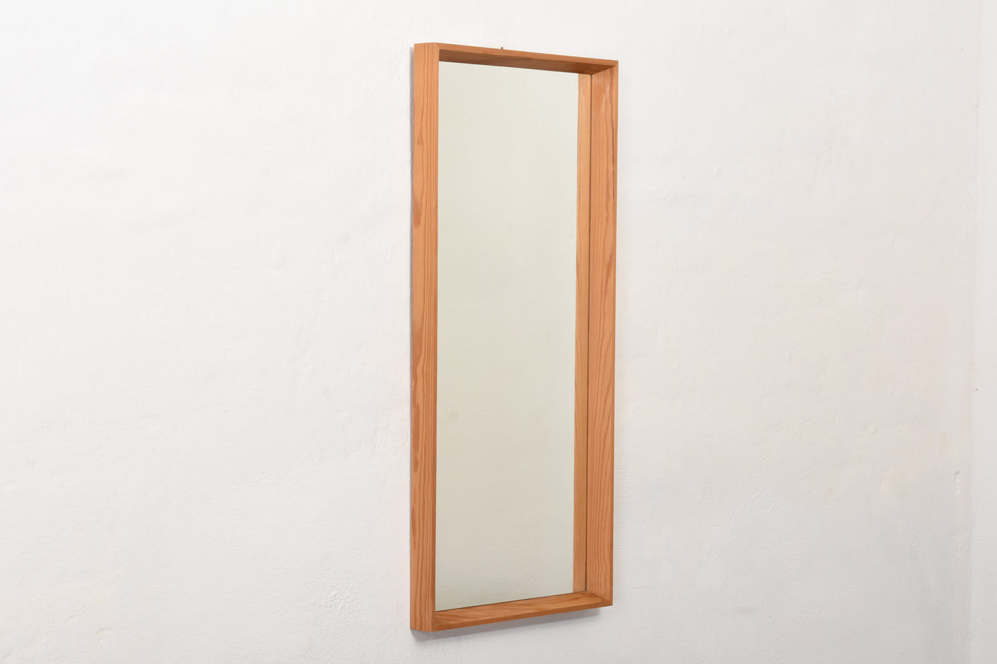 1960s Danish pine mirror - 84H cm