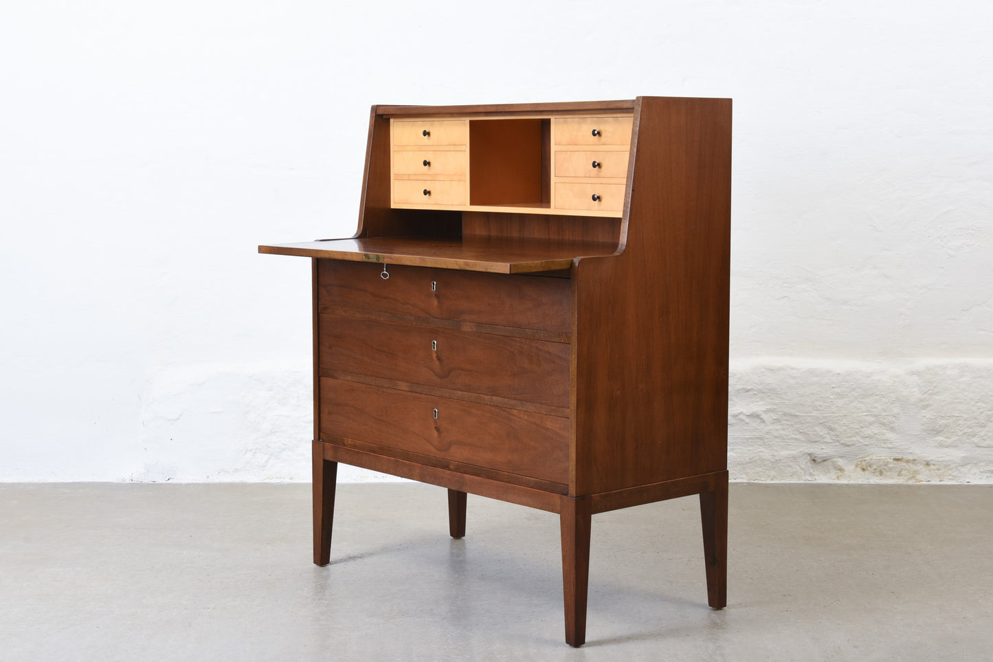 1950s secretary in walnut