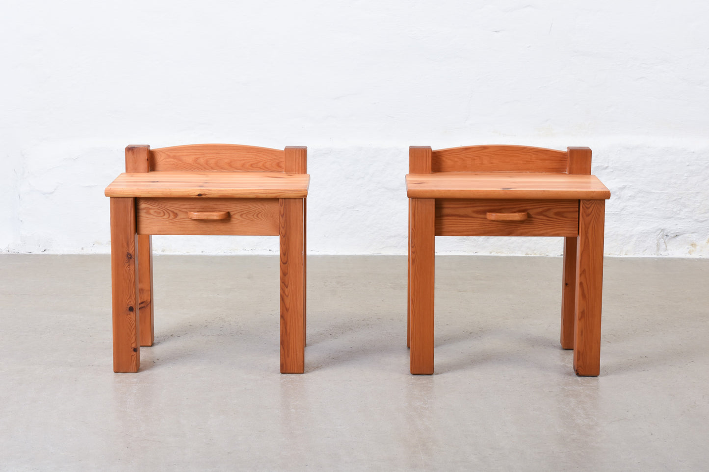 1970s pair of pine bedside tables